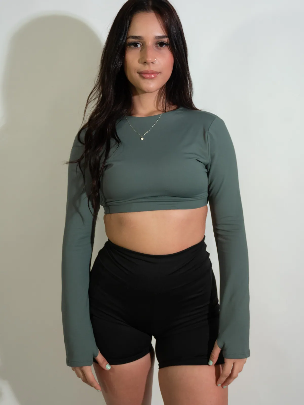 Blusa Soft Manga Longa na cor cinza