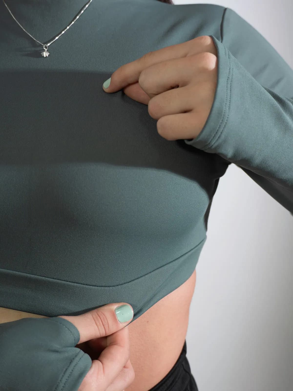 Blusa Soft Manga Longa na cor cinza